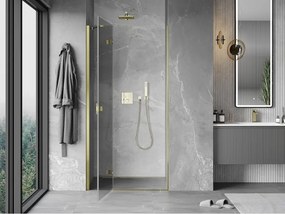 Mexen Mist-H, 1-krídlové sprchové dvere ľavé 70 cm, číre sklo, zlatý lesklý profil, 8A5-070-000-50-00-L