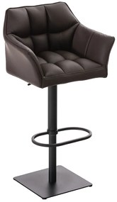 Barová stolička Damas B1 ~ koženka, čierny rám - Hnedá