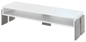 TV stolík Ramea (biela + kameň). Akcia -20%. Vlastná spoľahlivá doprava až k Vám domov. 1055245