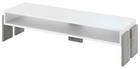 TV stolík Ramea (biela + kameň). Vlastná spoľahlivá doprava až k Vám domov. 1055245