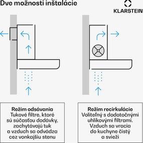 Klarstein Vinea, digestor, 60 cm, vstavaný, 610 m³/h, plochá konštrukcia, strieborný