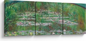 Obraz - Claude Monet, The Japanese Footbridge, reprodukcia (s hodinami) (90x30 cm)