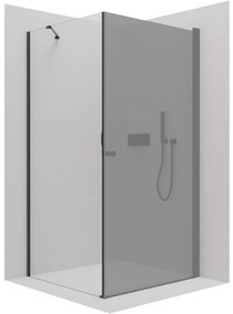 Cerano Antelo, sprchová zástena ku sprchovému kútu 80x190 cm, 6mm číre sklo, čierny profil, CER-CER-432445