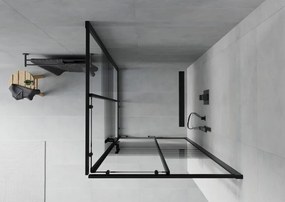 Mexen Rio štvorcová sprchová kabína 90 x 90 cm, čierne pásy, čierna - 860-090-090-70-20