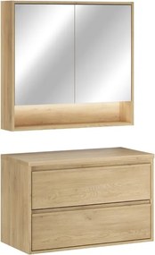 Koupelnová sestava Viola s deskou a zrcadlem 80 cm dub cremona
