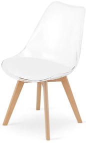 Set štyroch jedálenských stoličiek MARK - priehľadné (hnedé nohy) 4ks