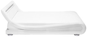 Vodná posteľ z umelej kože s LED 160 x 200 cm biela AVIGNON Beliani
