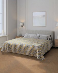 Prehoz na posteľ 220x260 cm farba produktu modrá látka zapletaná, vzorované