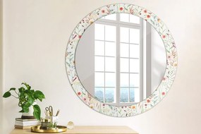Okrúhle zrkadlo s potlačou Divoké kvety fi 80 cm