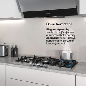 Klarstein Verosteel plynová varná doska, 5 horákov, Elektrické zapalovanie, Kompatibilná s zemným plynom a LPG, 10400W, 90cm