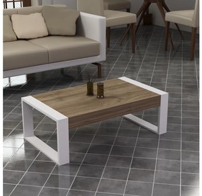 Konferenčný stolík RETRO 40x90 cm biela/hnedá