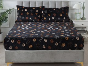 XPOSE® Mikroplyšová plachta LABKY Exclusive - čierna 90x200 cm