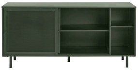 Tmavozelená kovová nízka komoda s posuvnými dverami 160x75 cm Veep – Unique Furniture