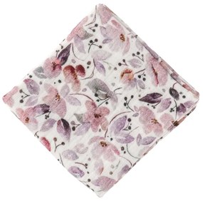 Mušelínová plienka SOFTELLO 50x50cm - tmavoružové kvietky
