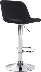 2x Barová stolička Camden - látka, chróm - Čierna