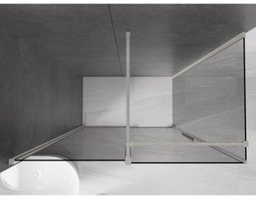 Mexen Velar, sprchový kút s posuvnými dverami 150 x 75 cm, 8mm šedé sklo, brúsená oceľ, 871-150-075-41-97