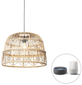 Inteligentné ratanové závesné svietidlo 44 cm vrátane Wifi G95 - Michelle