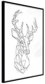 Artgeist Plagát - Geometric Deer [Poster] Veľkosť: 20x30, Verzia: Čierny rám