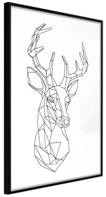 Artgeist Plagát - Geometric Deer [Poster] Veľkosť: 30x45, Verzia: Čierny rám s passe-partout