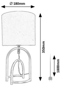Rabalux 74075 - Stolná lampa GISAYA 1xE14/25W/230V