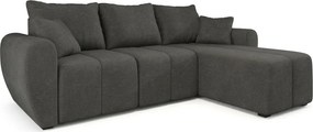 Rozkladacia obojstranná sedacia súprava do L SEVIO 246x145 cm, tmavo sivá + 2 vankúšiky ZDARMA