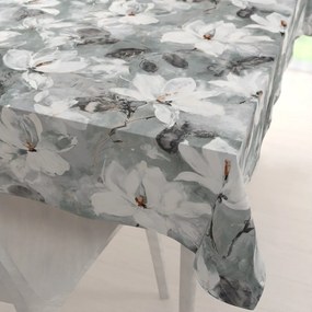 Biante Zamatový obdĺžnikový obrus Tamara TMR-016 Designové kvetiny na sivozelenom 140x180 cm