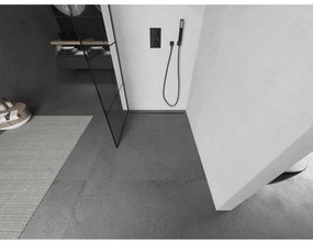 Mexen Kioto, sprchová zástena Walk-In 80 x 200 cm, 8mm číre sklo čierny vzor, grafitový profil, 800-080-101-66-77
