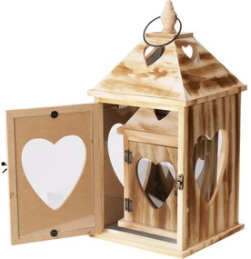 Súprava drevených lampášov Srdce, 2 ks