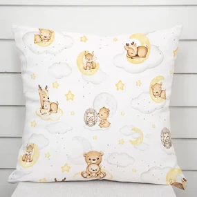 Biante Detská bavlnená obliečka na vankúš Sandra SA-461 Zvieratká medzi hviezdičkami na bielom 60 x 60 cm