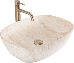 Rea Freja, umývadlo na dosku 512x396x137mm, imitácia kameňa-travertín matný, REA-U6689