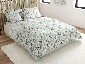 Bavlnené obliečky LEAFBIRD POLY bielo-zelené Rozmer obliečky: 70 x 90 cm | 140 x 200 cm