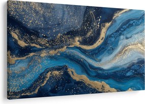 Obraz - Modrozlatý abstraktný mramor (90x60 cm)
