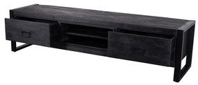 TV skrinka z mangového dreva Stockton Black 160 cm Mahom
