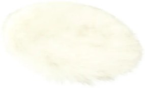 Podsedák ovčia koža umelá Ø35 cm biela