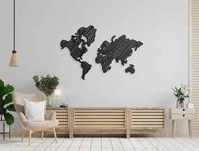drevko Moderná dekorácia mapa sveta na stenu Rozmer obrazu: 42,5 x 65 cm, Farba dekorácie: Čierna