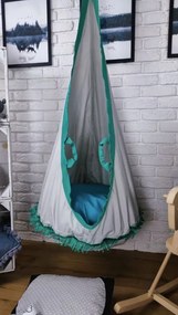 Závesný vak LILI - mätový / sivý