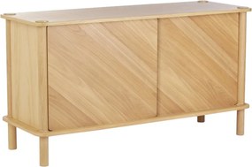 Komoda z dubového dreva s posuvnými dverami v prírodnej farbe 135x73,5x48 cm Italic – UMAGE