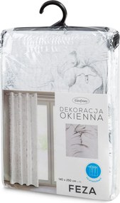 ZÁCLONA NA KRÚŽKOCH FEZA 140X250 CM BIELA
