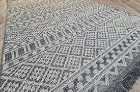 Sivý boho koberec s geometrickým vzorom Boho 086-S Rozmer: 60x100 cm