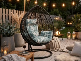 Vankúš do závesného kresla KOKON, zeleno-biely