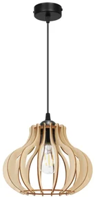 Závesné svietidlo Timber 3, 1x drevené tienidlo, m