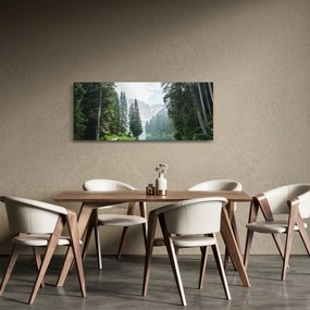 Obraz lesného jazera (120x50 cm)