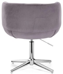 LuxuryForm DESIGN Kreslo MONTANA VELUR na striebornom kríži - šedé