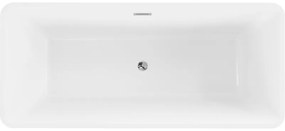 Mexen Tonia, voľne stojaca vaňa 170 x 75 cm, biela-čierna, chrómový prepad, 52171707575-01