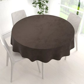 Biante Veľký zamatový okrúhly obrus Velvet Premium SVP-016 Tmavo hnedý Ø 270 cm