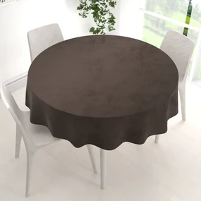 Biante Veľký zamatový okrúhly obrus Velvet Premium SVP-016 Tmavo hnedý Ø 240 cm