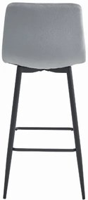 Zamatová barová stolička Florence strieborno sivá