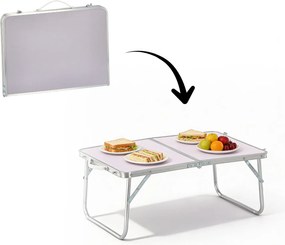 Garden Line SKLADACÍ TURISTICKÝ STÔL, BIELY, 60x40x26,5 CM *3217