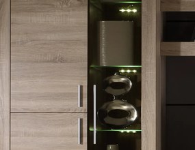 Obývacia stena Boom, dub sonoma, s osvetlením