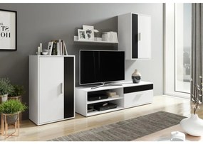 Obývacia stena BRICK biela/čierna